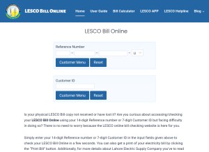 How lscobill.pk looks like on a tablet such as an iPad.