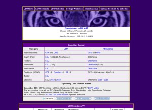 How lsufootball.net looks like on a tablet such as an iPad.