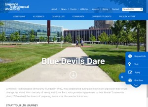 How ltu.edu looks like on a tablet such as an iPad.