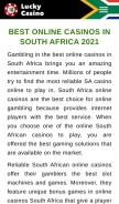 How luckycasino.co.za looks like on a mobile device such as an iPhone.