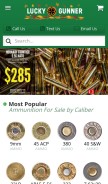 How luckygunner.com looks like on a mobile device such as an iPhone.