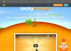 How luckyorange.com looks like on a tablet such as an iPad.