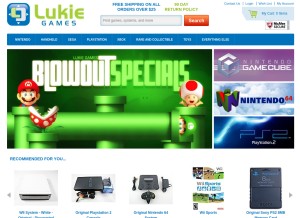 How lukiegames.com looks like on a tablet such as an iPad.