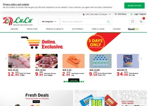 How luluhypermarket.com looks like on a tablet such as an iPad.