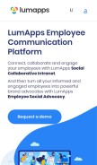 How lumapps.com looks like on a mobile device such as an iPhone.