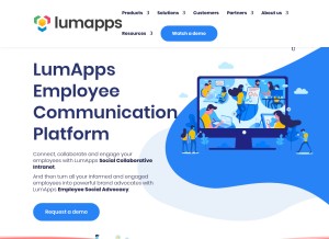 How lumapps.com looks like on a tablet such as an iPad.