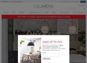 How lumens.com looks like on a tablet such as an iPad.