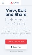How luminpdf.com looks like on a mobile device such as an iPhone.