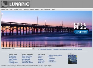 How lunapic.com looks like on a tablet such as an iPad.