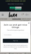 How lunauk.co.uk looks like on a mobile device such as an iPhone.