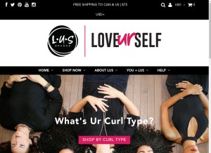 How lusbrands.com looks like on a tablet such as an iPad.