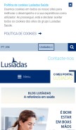 How lusiadas.pt looks like on a mobile device such as an iPhone.