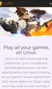 How lutris.net looks like on a mobile device such as an iPhone.