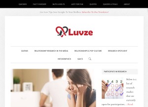 How luvze.com looks like on a tablet such as an iPad.