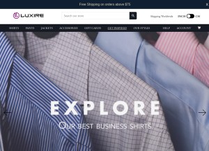 How luxire.com looks like on a tablet such as an iPad.