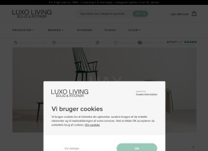 How luxoliving.dk looks like on a tablet such as an iPad.