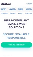 How luxsci.com looks like on a mobile device such as an iPhone.