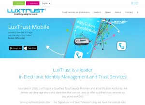 How luxtrust.com looks like on a tablet such as an iPad.