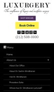 How luxurgerynyc.com looks like on a mobile device such as an iPhone.