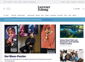How luzernerzeitung.ch looks like on a tablet such as an iPad.