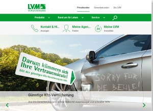How lvm.de looks like on a tablet such as an iPad.