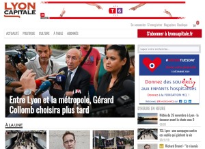 How lyoncapitale.fr looks like on a tablet such as an iPad.