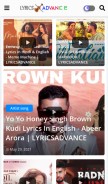 How lyricsadvance.com looks like on a mobile device such as an iPhone.