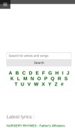 How lyricsreg.com looks like on a mobile device such as an iPhone.