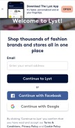 How lyst.ca looks like on a mobile device such as an iPhone.