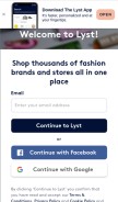 How lyst.com looks like on a mobile device such as an iPhone.