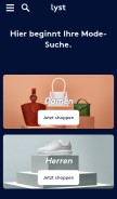 How lyst.de looks like on a mobile device such as an iPhone.