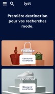 How lyst.fr looks like on a mobile device such as an iPhone.
