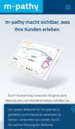 How m-pathy.com looks like on a mobile device such as an iPhone.