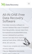 How m3datarecovery.com looks like on a mobile device such as an iPhone.