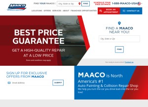 How maaco.com looks like on a tablet such as an iPad.