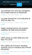 How macbidouille.com looks like on a mobile device such as an iPhone.