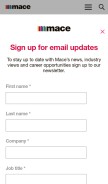 How macegroup.com looks like on a mobile device such as an iPhone.
