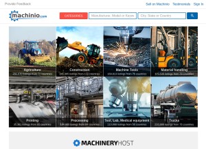 How machinio.com looks like on a tablet such as an iPad.
