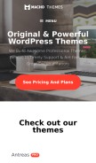 How machothemes.com looks like on a mobile device such as an iPhone.