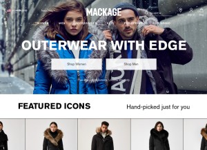 How mackage.com looks like on a tablet such as an iPad.