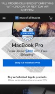 How macofalltrades.com looks like on a mobile device such as an iPhone.