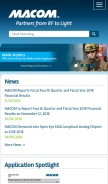 How macom.com looks like on a mobile device such as an iPhone.