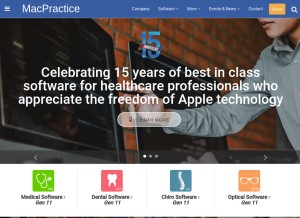 How macpractice.net looks like on a tablet such as an iPad.
