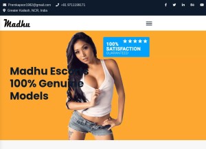 How madhuescorts.com looks like on a tablet such as an iPad.