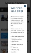 How madinamerica.com looks like on a mobile device such as an iPhone.