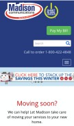 How madisontelco.com looks like on a mobile device such as an iPhone.