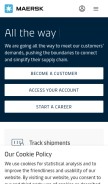 How maersk.com looks like on a mobile device such as an iPhone.