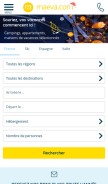 How maeva.com looks like on a mobile device such as an iPhone.