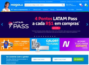 How magalu.com looks like on a tablet such as an iPad.
