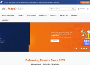 How magedelight.com looks like on a tablet such as an iPad.